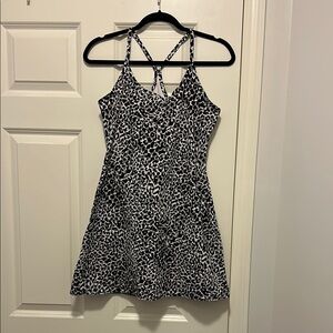 Gently Used Outdoor Voices Black and White Leopard Print Exercise Dress